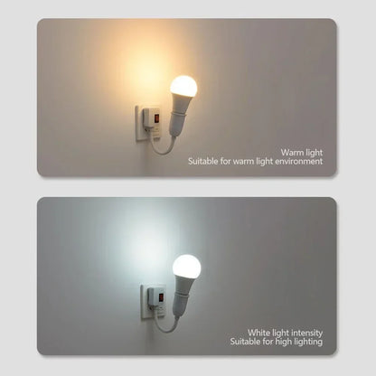 E27 Plug-in LED Light Socket dengan Switch-360 ° Pemegang lampu berputar untuk Penggunaan Dinding & Outlet | Palam EU/AS