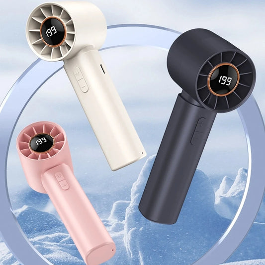 Mini Bladeless Handheld Fan - USB Genopladelig bærbar personlig køleventilator (100 vindhastigheder)