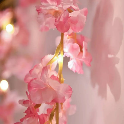 Blossomglow ™ Blossom Cherry faoi stiúir Garland - Fíniúna Solas Fairy 2m Floral do sheomra leapa, bainise & maisiúchán cóisir