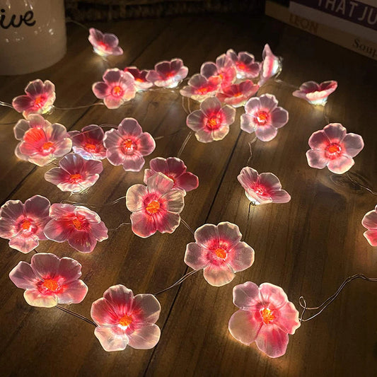 <tc>Lunvail</tc> ™ 3M/2m Pink Cherry Blossom LED Fairy Lights-USB a baterie napájené řetězové světlo (20/30 LED)