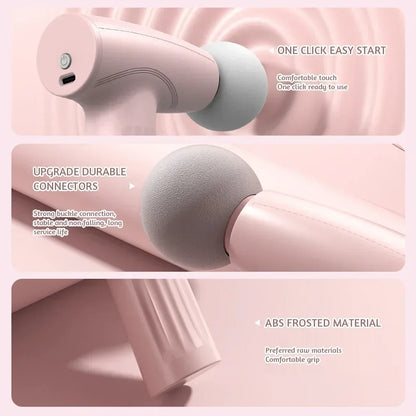 Minibliss ™ Pink Massage Gun-Compact Deep Tissue Massager for full-body Muscle Relief & Travel Use (USB Oppladbar)