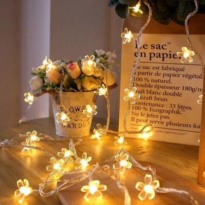 <tc>Lunvail</tc> ™ Cherry Blossom Fairy String Lights - bateriový poháněný květinový výzdoba (10–40 LED)