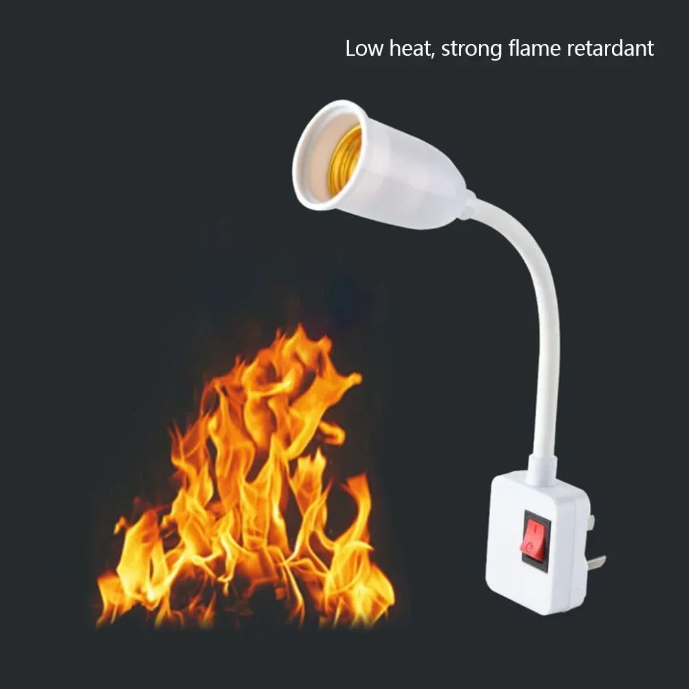E27 Plug-in LED Light Socket dengan Switch-360 ° Pemegang lampu berputar untuk Penggunaan Dinding & Outlet | Palam EU/AS