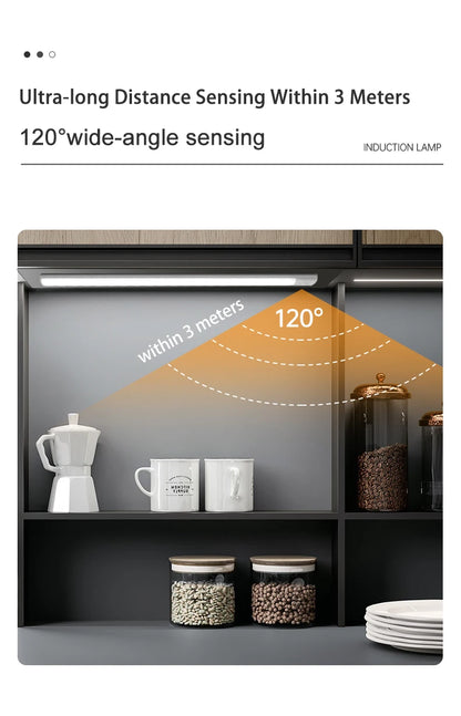 <tc><tc>Lunvail</tc></tc>™ Luz LED 3 en 1 con sensor de movimiento: lámpara recargable por USB para armario, armario y pared (10–50 cm)