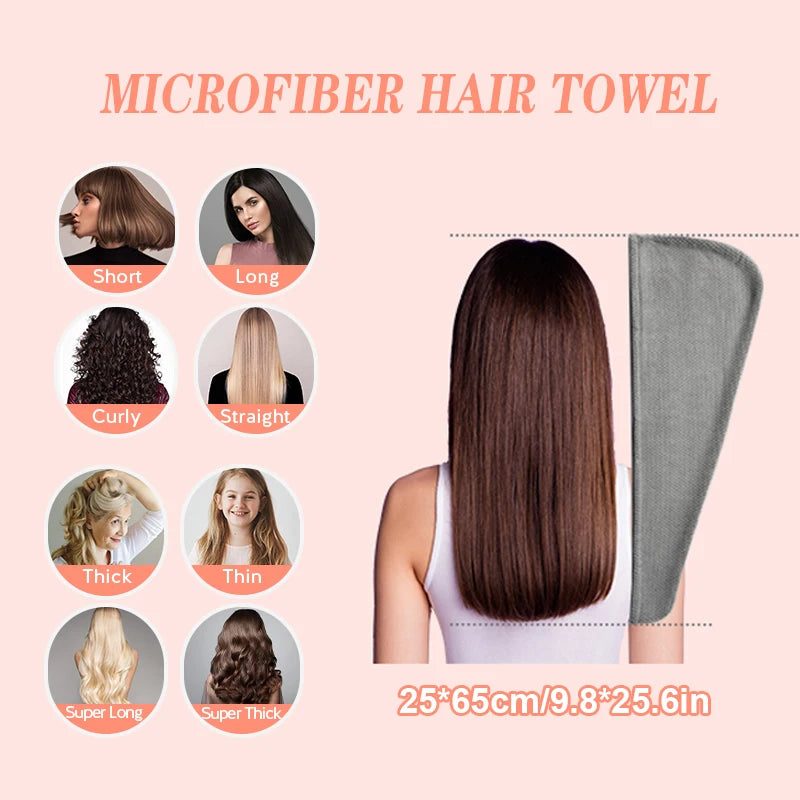Wrap di asciugamano per capelli a colori solidi Lunvail ™ - tappo a testura ultra assorbente per asciugatura rapida e controllo crespo