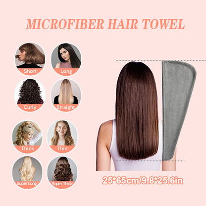 Wrap di asciugamano per capelli a colori solidi Lunvail ™ - tappo a testura ultra assorbente per asciugatura rapida e controllo crespo
