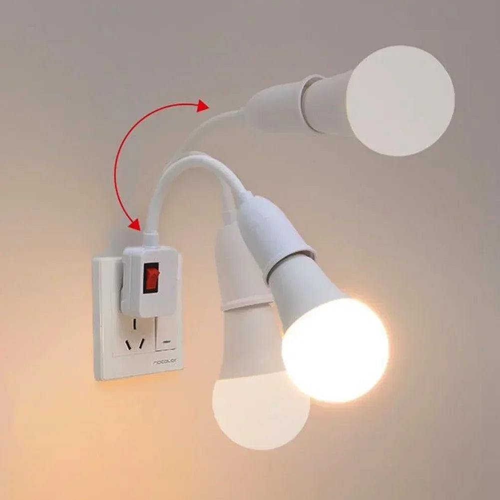 E27 Plug-in LED Light Socket dengan Switch-360 ° Pemegang lampu berputar untuk Penggunaan Dinding & Outlet | Palam EU/AS