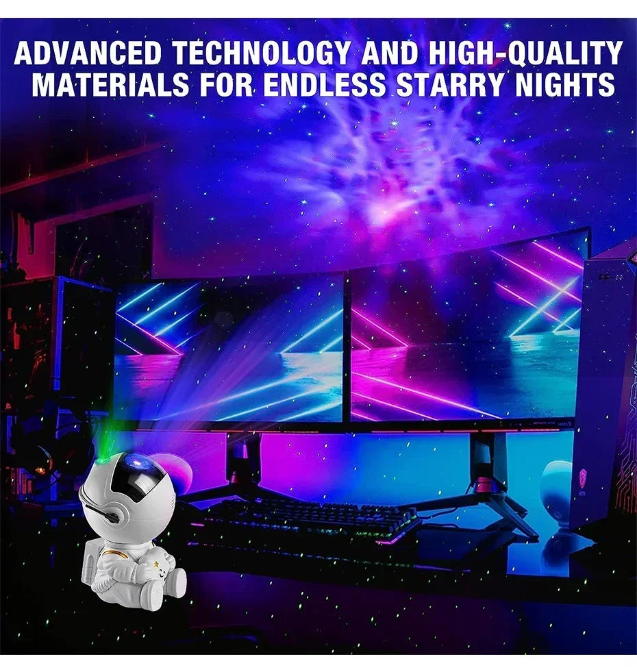 🌌 Lunvail ™ Astronaut Galaxy Star Projector-Space-tema nattljus för barn och vuxna
