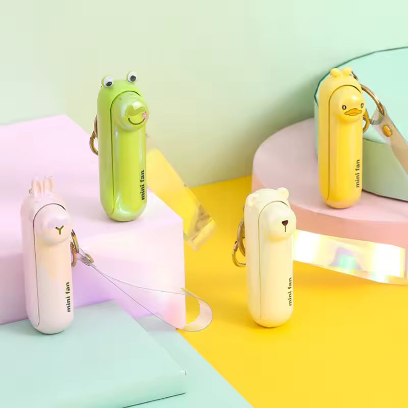 Lunvail ™ sød mini bærbar ventilator-sammenfoldelig, USB-genopladelig, 3 hastigheder