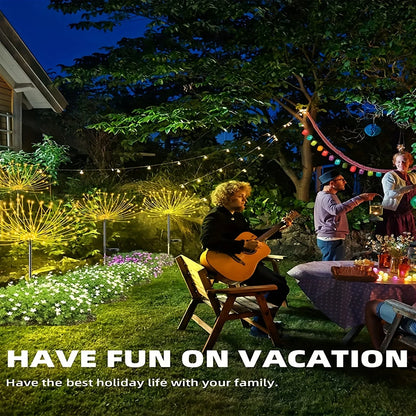 <tc>Lunvail</tc>™ ソーラー花火ライト – 屋外用 IP65 防水ガーデンフラワーランプ (8つの照明モード、90～200個のLED)