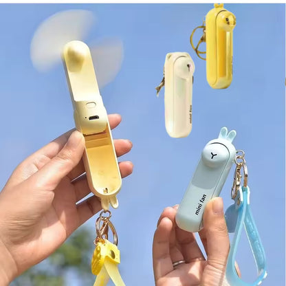 Lunvail ™ sød mini bærbar ventilator-sammenfoldelig, USB-genopladelig, 3 hastigheder