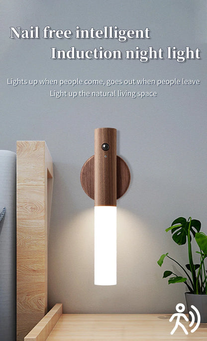 <tc><tc>Lunvail</tc></tc>™ Luce notturna a LED con sensore di movimento – Lampada da parete bianca calda, ricaricabile e magnetica per camera da letto, scale e corridoi