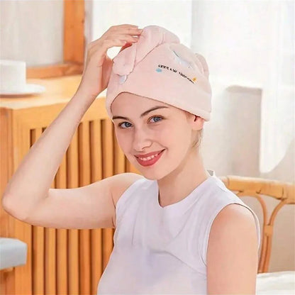 Lunvail ™ درپوش خشک کردن موهای مرجانی گلدوزی شده-حوله فوق العاده جاذب سریع خشک برای خانمها