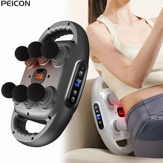 Gunna massage fascia ardmhinicíochta 6-ceann-Massager cnaguirlisí fíochán domhain le rialú tadhaill LED, 9 modh, agus lasc ama uathoibríoch