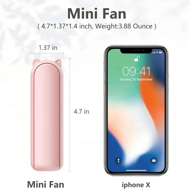Lunvail ™ bærbar mini USB genopladelig håndholdt fan-3-trins, sammenfoldelig og rejse-klar