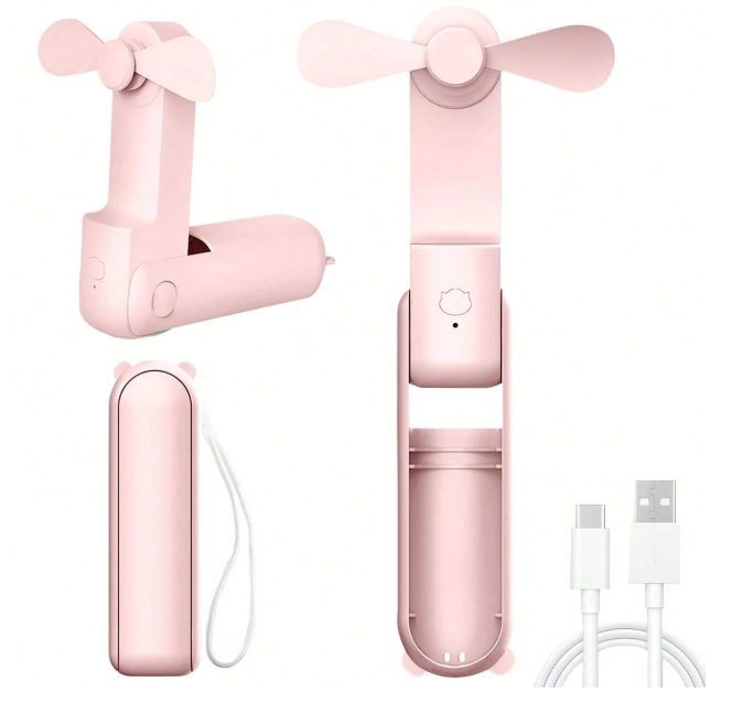 Lunvail ™ bærbar mini USB genopladelig håndholdt fan-3-trins, sammenfoldelig og rejse-klar