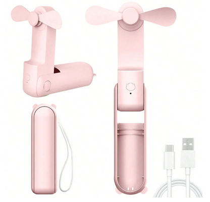 Lunvail ™ bærbar mini USB genopladelig håndholdt fan-3-trins, sammenfoldelig og rejse-klar