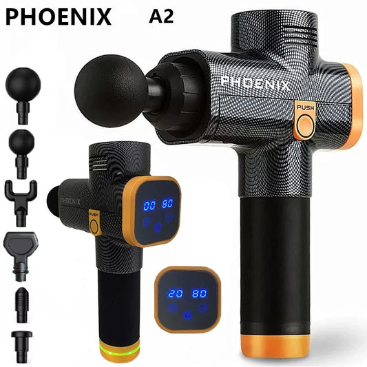 Phoenix A2 Deep Tissue Massage Gun - Bærbar håndholdt muskelavslapping Vibrator