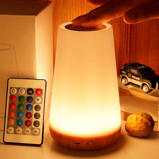 Noční světlo měnící barvu RGB-13 barev, vzdálené + ovládání dotyku, dobíjecí USB, stmívatelná lůžko