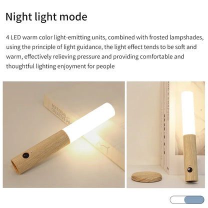<tc><tc>Lunvail</tc></tc>™ Luce notturna a LED con sensore di movimento – Lampada da parete bianca calda, ricaricabile e magnetica per camera da letto, scale e corridoi