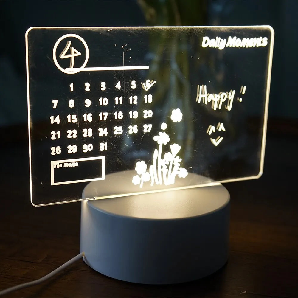 📝 Kreativ LED-nattlampe for meldingstavle – Skriv, lys opp og nyt!