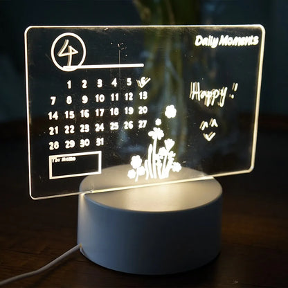 📝 Kreativ LED-nattlampe for meldingstavle – Skriv, lys opp og nyt!