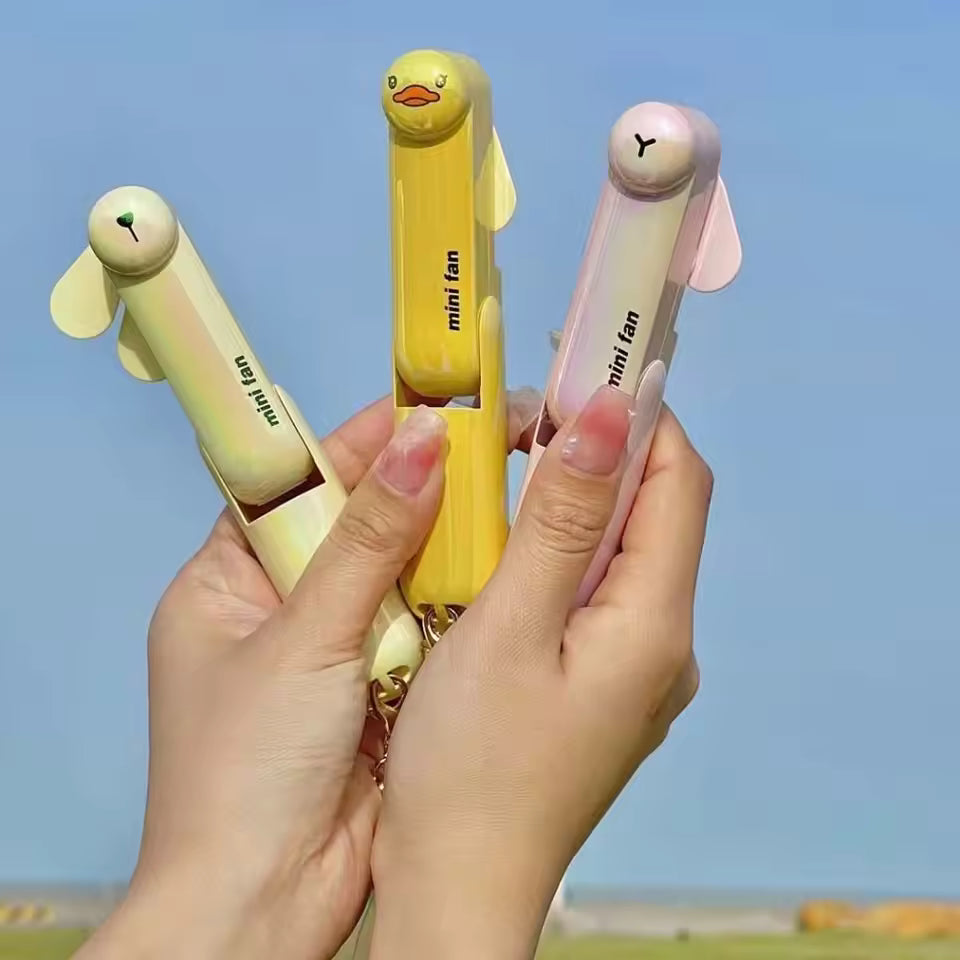 Lunvail ™ sød mini bærbar ventilator-sammenfoldelig, USB-genopladelig, 3 hastigheder