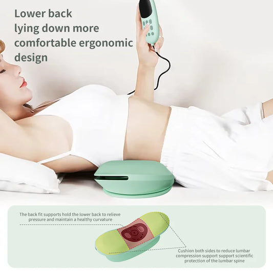 <tc>Lunvail</tc>™ FlexiBack 3-i-1 korsryggmassasjeapparat – Smart ryggpute med varme, luftstøtte og skånsom vibrasjon