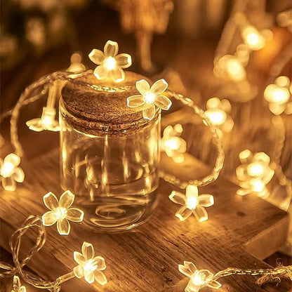 <tc>Lunvail</tc> ™ Cherry Blossom Fairy String Lights - bateriový poháněný květinový výzdoba (10–40 LED)