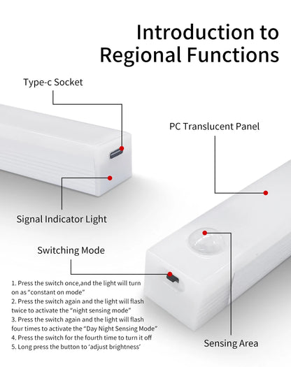 Lunvail™ Smart Motion Sensor Light – Rechargeable Wireless LED Night Light with Auto Sensor (10–50cm)