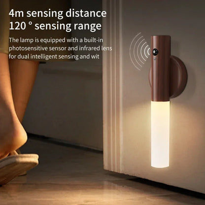 <tc><tc>Lunvail</tc></tc>™ Luce notturna a LED con sensore di movimento – Lampada da parete bianca calda, ricaricabile e magnetica per camera da letto, scale e corridoi