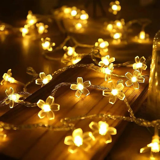 <tc>Lunvail</tc> ™ Cherry Blossom Fairy String Lights - bateriový poháněný květinový výzdoba (10–40 LED)