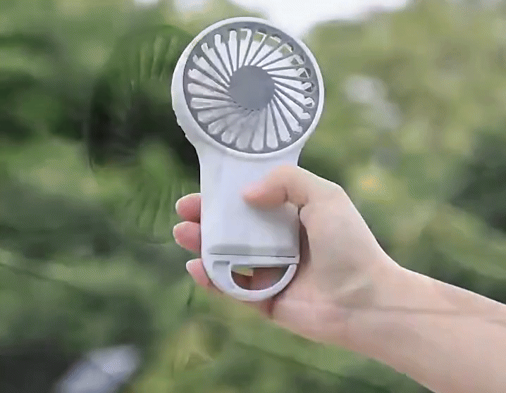 🌬️ Mini bærbar USB -køleventilator med kroge - genopladelig og kraftfuld
