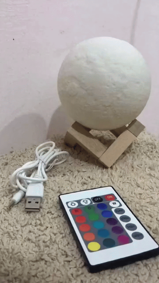Mini Moon Night Light - 3D Printed LED Lamp