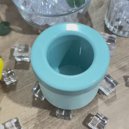 Silicone Ice Cube Mold Round Ice Bucket | Space-Saving Portable Ice Maker for Cocktails & Summer Drinks