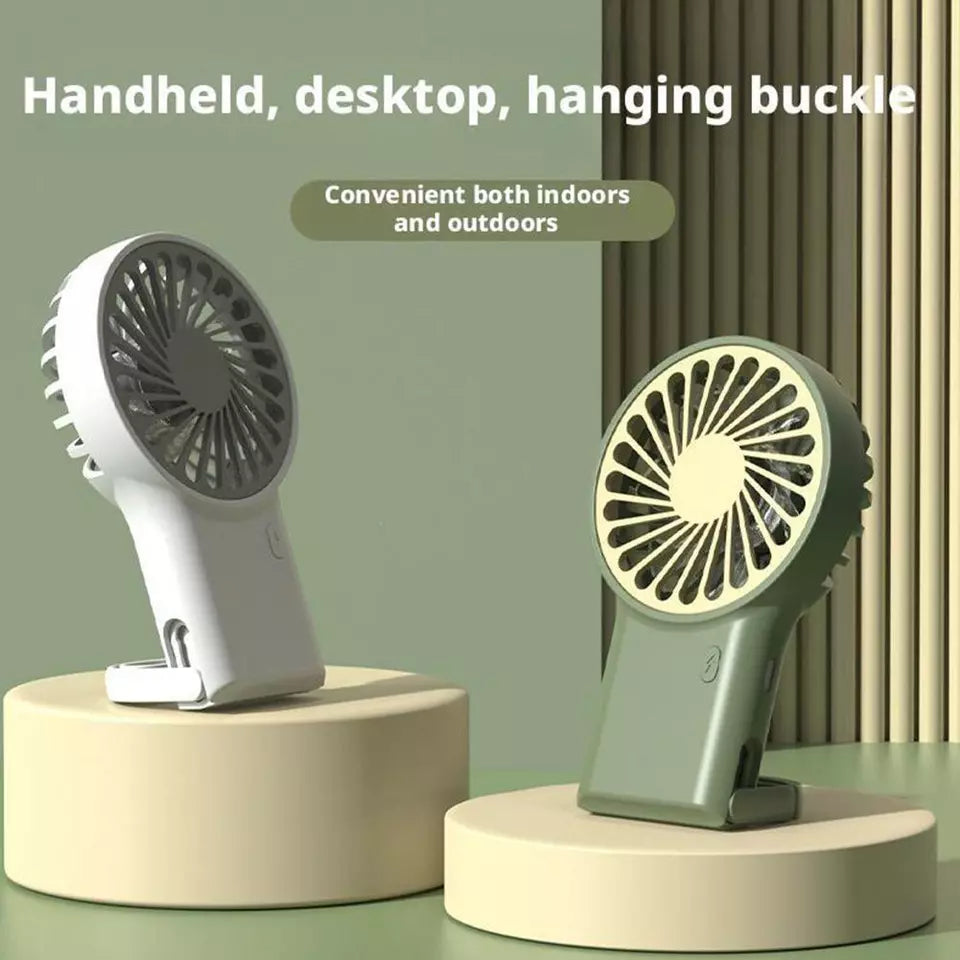 🌬️ Mini bærbar USB -køleventilator med kroge - genopladelig og kraftfuld