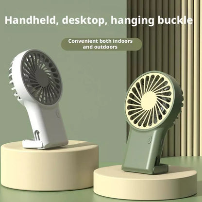 🌬️ Mini bærbar USB -køleventilator med kroge - genopladelig og kraftfuld
